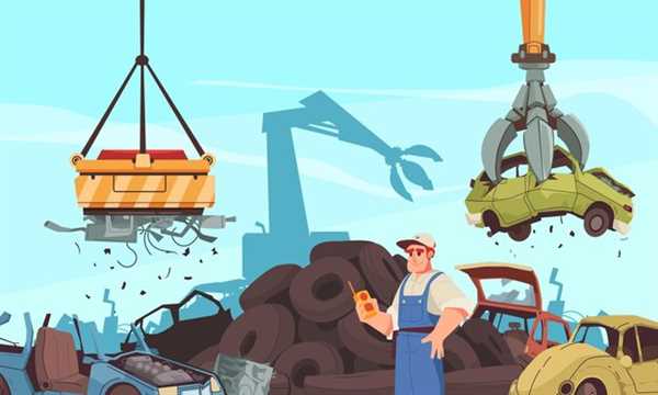 What happens to a car after it arrives at a scrapyard
